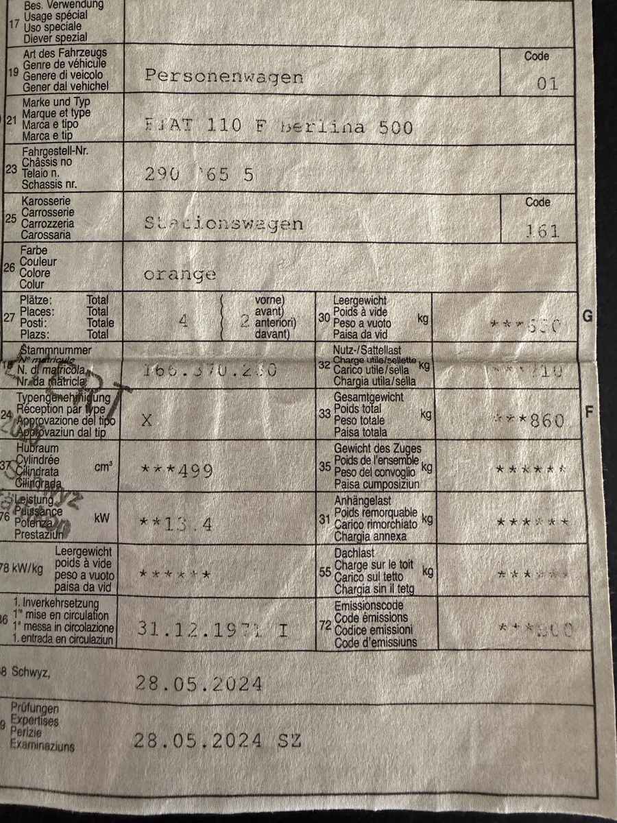 Fiat Autos: Fiat 500 1971 – Gebraucht aus Wädenswil von 258735 6