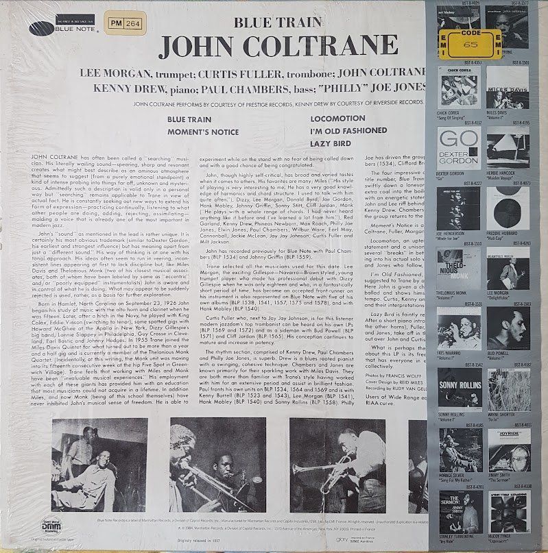 Dischi in vinile: John Coltrane – Blue Train LP (Audiophile Edition, Blue Note – Nuovo (secondo la descrizione) da zurich venduto da ARTMYART 2