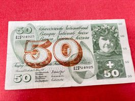 50 Franken Banknote 1973 gebraucht