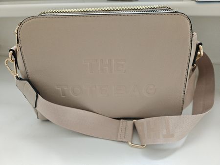 Umhängetasche, Beige, mit Aufschrift (The tote bag) neu