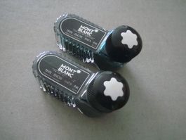 2 Montblanc Glas - Tintenfässer 52 ml - Schwarz / Blau