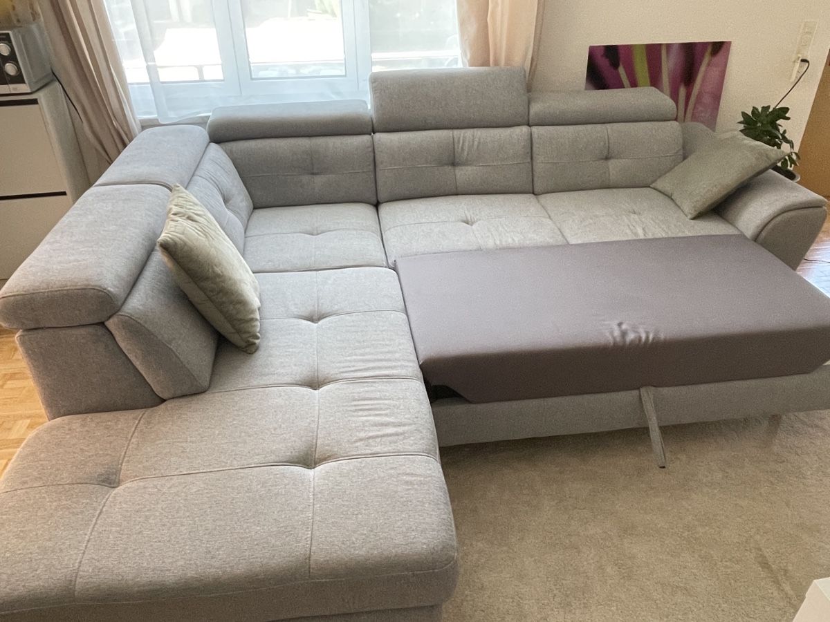 Divani: Ecksofa Stoff grau mit Bettfunktion und Stauraum – Usato da Rickenbach BL venduto da rybenz 2