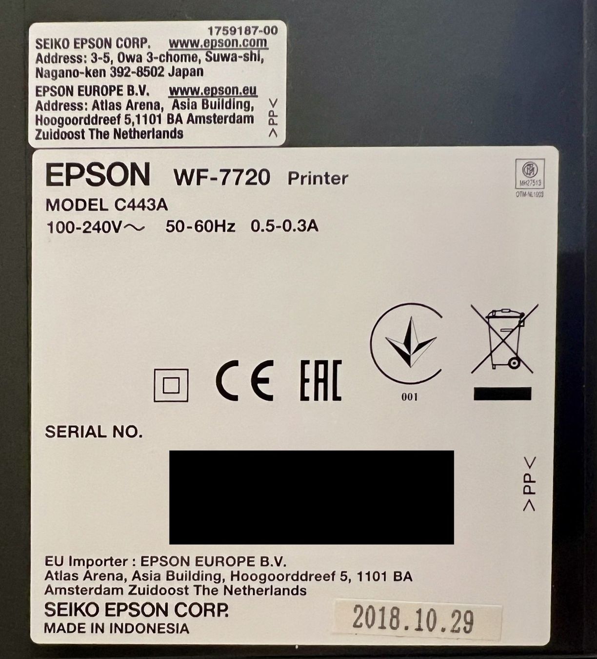 Epson Stampanti: Epson WorkForce WF-7720DTWF A3-Multifunktionsdrucker defekt – Difettoso da Zürich venduto da Kollege7 6