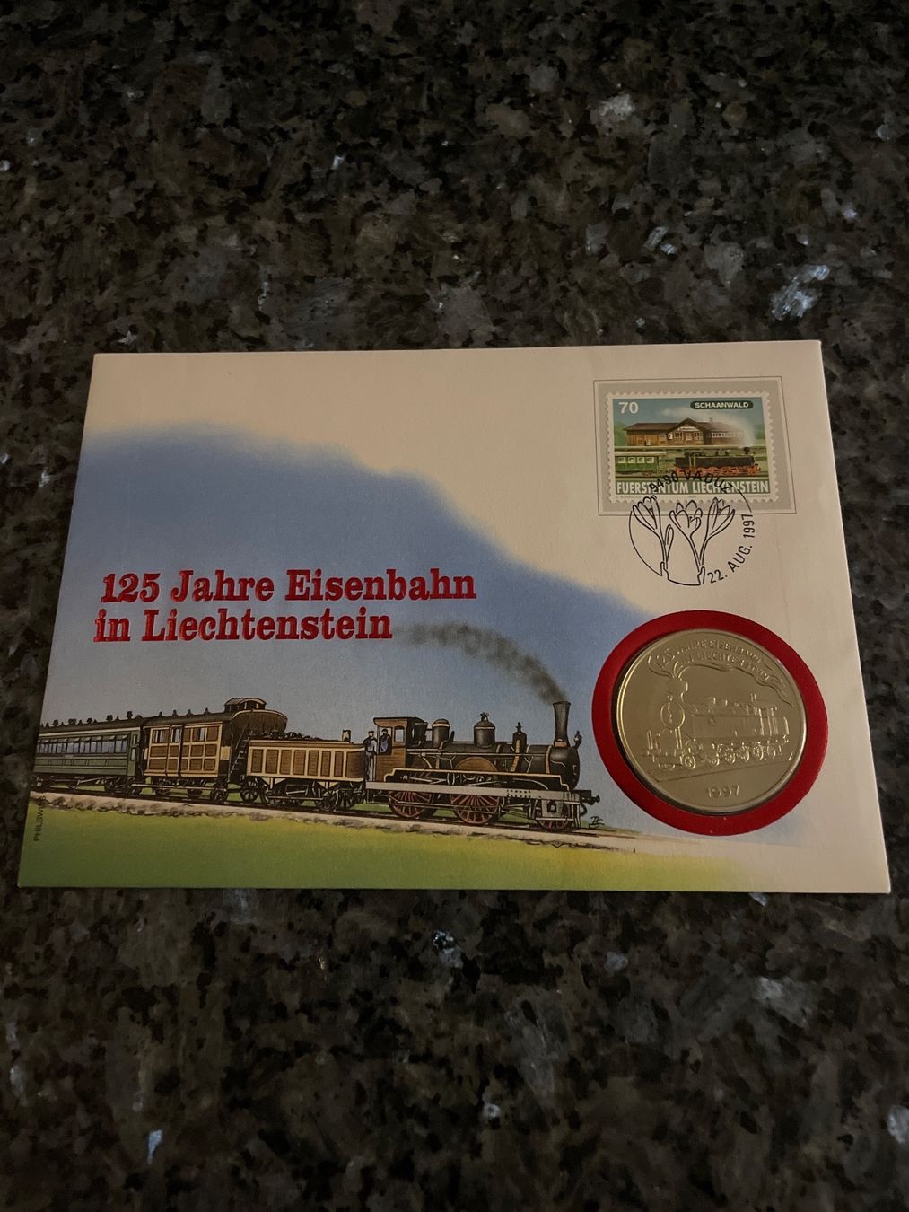 Alle Münzen: Numisbrief 125 J Eisenbahn Liechtenstein – Neu (gemäss Beschreibung) aus Schlossrued von Julio25