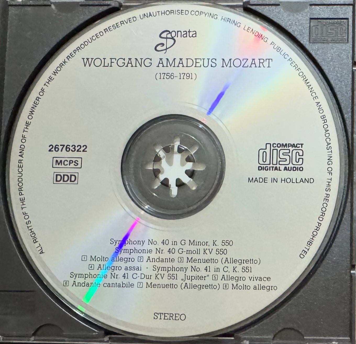 CD: CD   WOLFGANG AMADEUS MOZART - Symphony No.40 & 41 – Usato da Wisen venduto da gigisna 1
