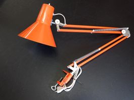 Retro Schreibtisch Lampe orange klemmbar Industrie