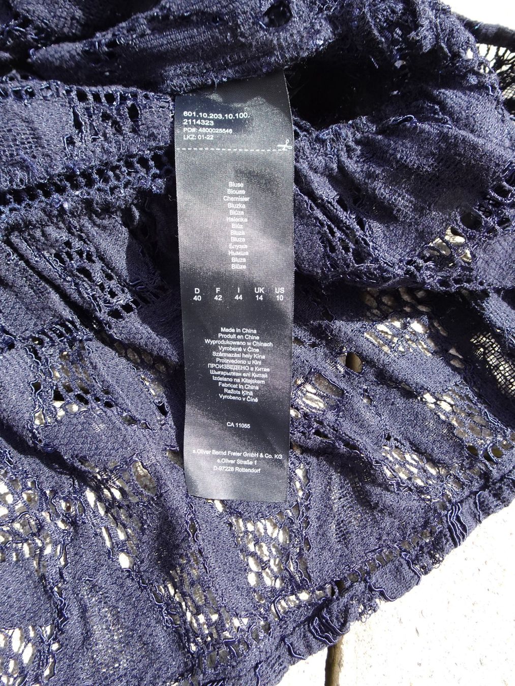 Comma Camicette: Comma Jacke Bluse spitze blau Gr 40 langarm – Usato da Winterthur venduto da blumeblau77 3