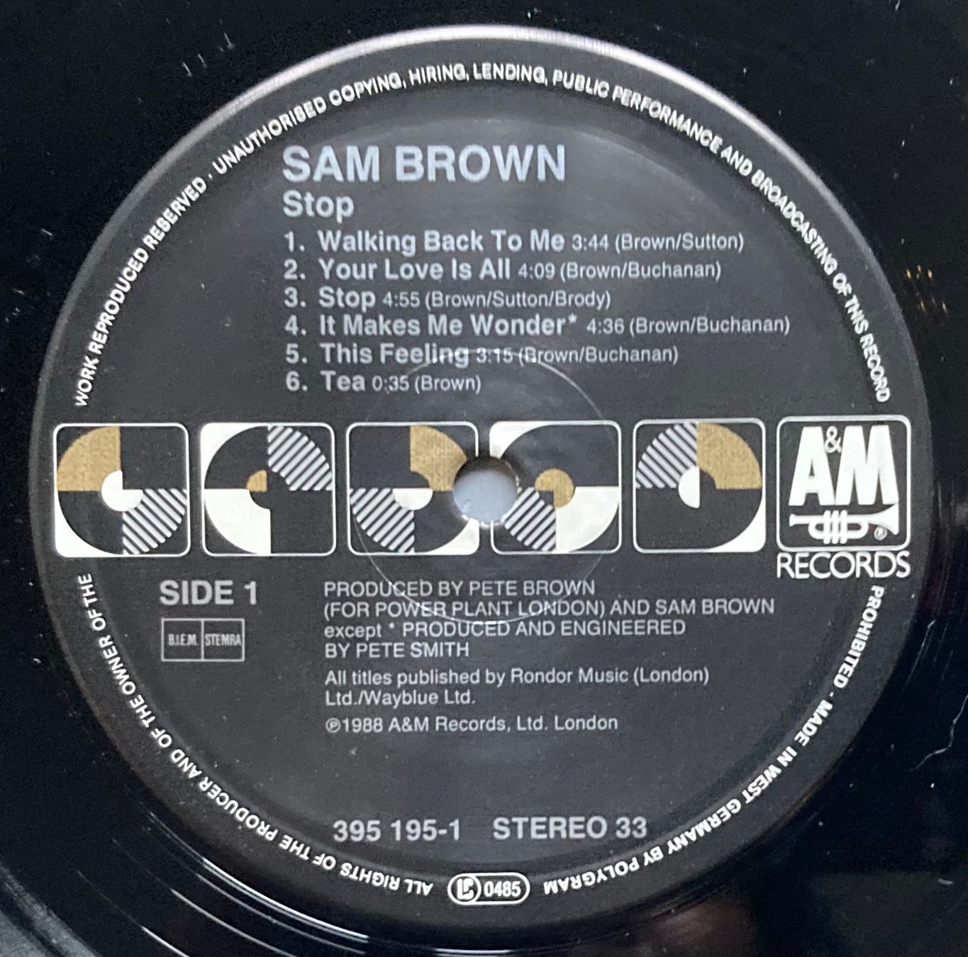 Schallplatten: SAM BROWN - STOP! – Gebraucht aus Poliez-Pittet von Newtown-Records 3