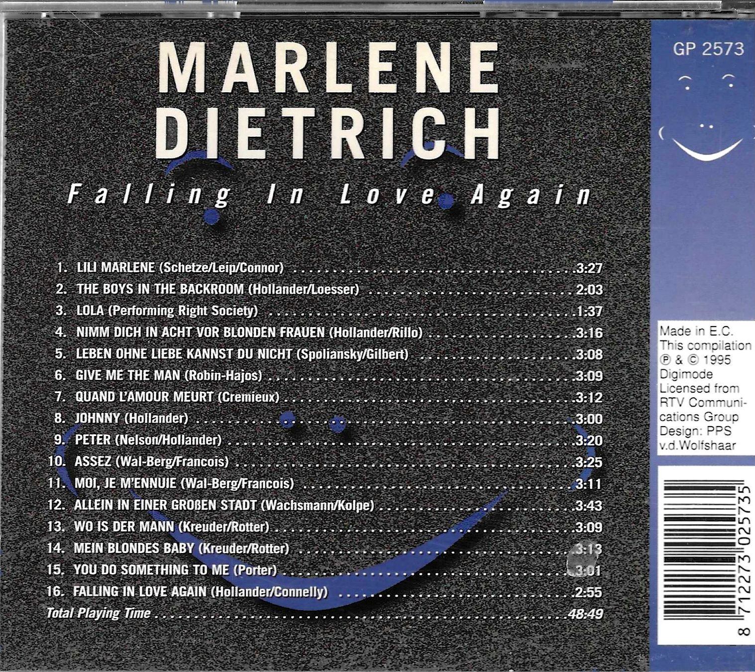 CD: Marlène Dietrich - Falling In Love Again – Usato da Savagnier venduto da Ne2065 1