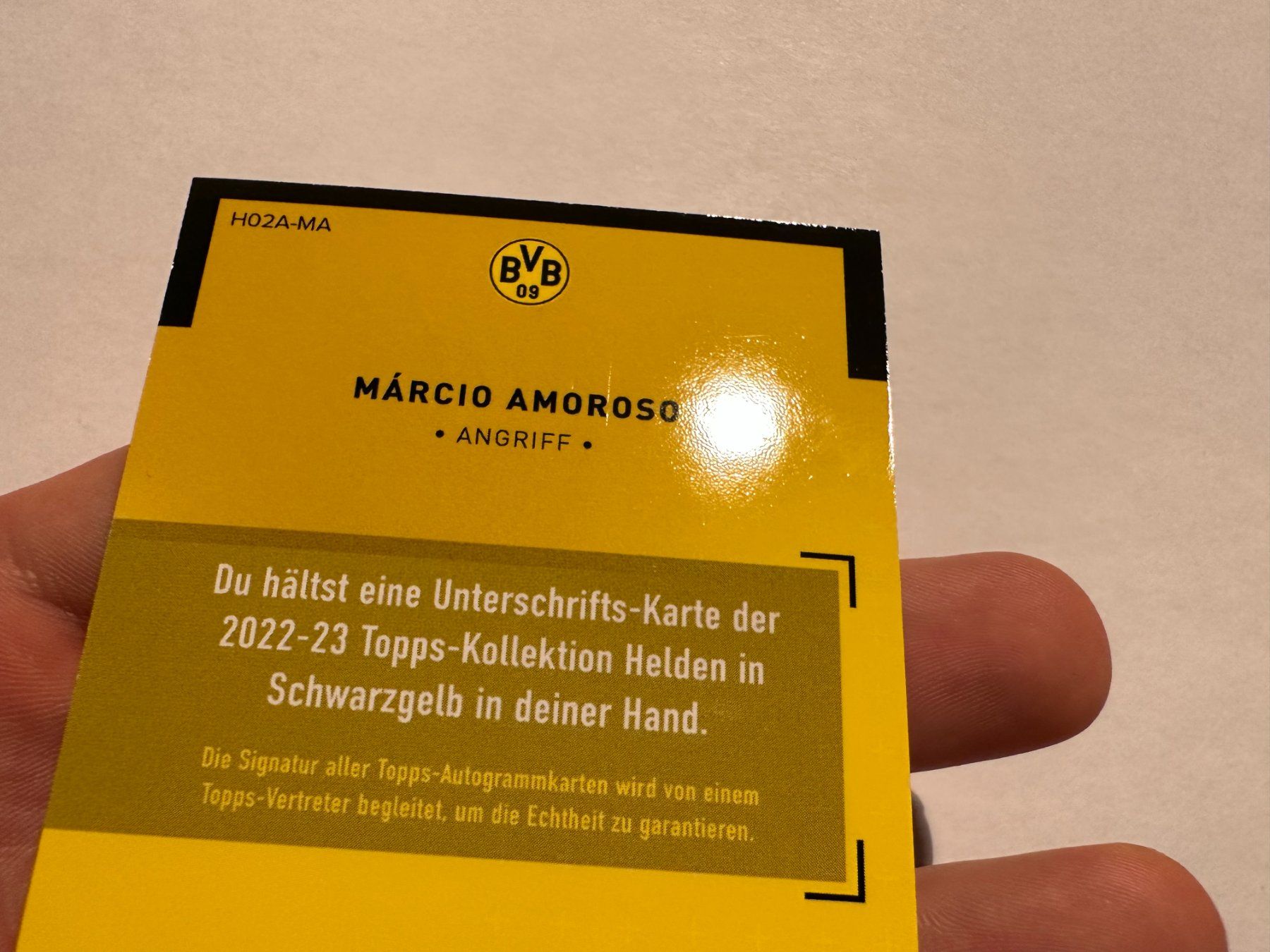 Panini Carte collezionabili: 2022 Topps BVB Set Marcio Amoroso Auto – Usato da Hagendorn venduto da Pokecollectorch 5
