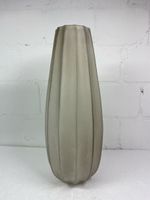 Graue Vase mit Rillenstruktur neu 45 cm
