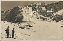Engelberg OW Muster AK Trüebsee Titlis Skifahrer ca. 1940