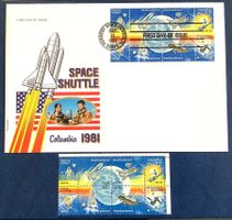 1981 USA / FDC Space Shuttle Grossbrief + 8er Block **