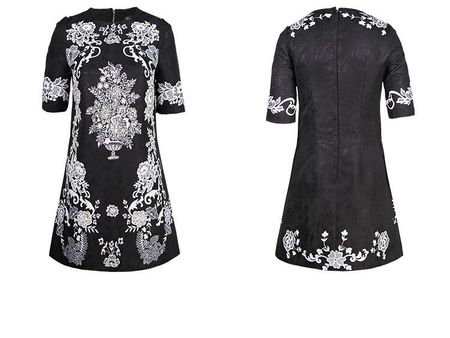 Minikleid neu mit Blumen-Print Kristallsteine Gr. 38 - 40