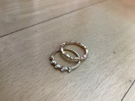 Ring Set Modeschmuck goldfarben mit Steinen ungebraucht