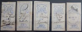 Frankreich Fiskal Marken Lot mit alten Werten XVII