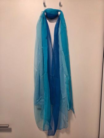 Edle Seidenstola / Chiffonschal 100% Seide – Royalblau