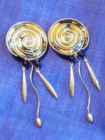 Art Déco Gold-Schwarze Ohrclips, ca 1930