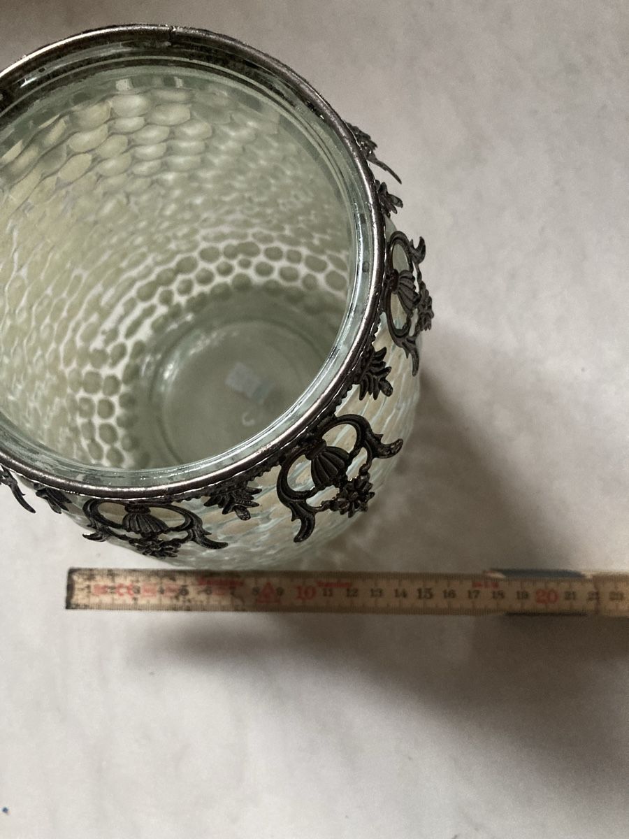Laternen: Retro Glas Laterne mit Metallrand, Durchmesser 15cm – Neu (gemäss Beschreibung) aus Aarwangen von to-hirschi 4