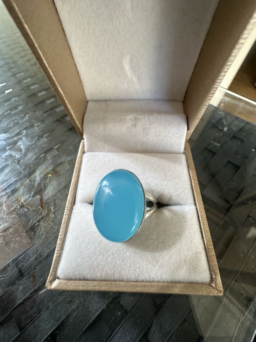 Anelli: Aqua Chalcedon Silber Ring – Nuovo e nell'imballaggio originale da Kriens venduto da Hortensie6