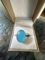 Aqua Chalcedon Silber Ring
