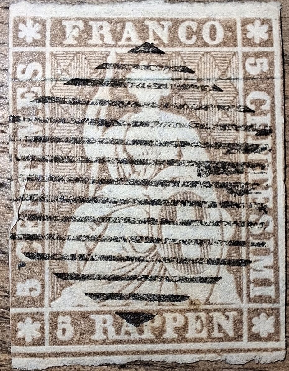 Tutti i francobolli: Strubel 22F Kat. 1400.-  – Usato da Balgach venduto da SIMEON27