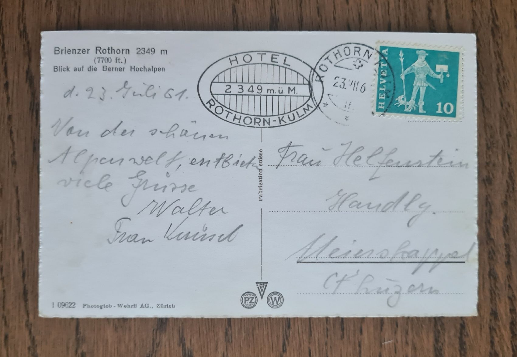 Cartoline postali: Brienzer Rothorn Bahn 1961 – Usato da Ebikon venduto da Donar50 1