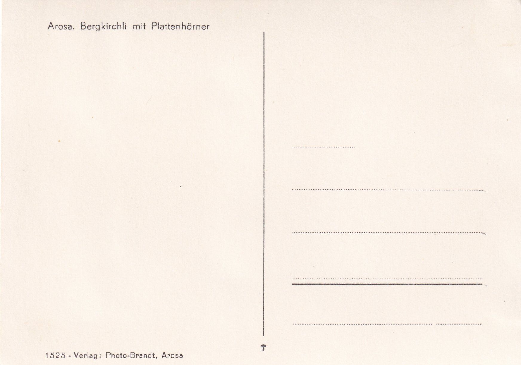 Cartoline postali: Arosa - Bergkirchli mit Plattenhörner /bc – Usato da Hombrechtikon venduto da Rudolf07 1