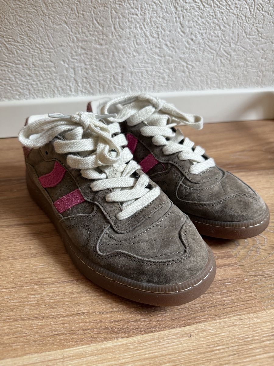 Damenschuhe: Baskets marron/kaki daim détails roses Coolway – Gebraucht aus Tavannes von Thriftshop