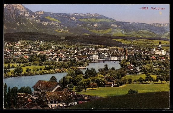Ansichtskarten: Solothurn, Panorama mit Aare, Brücke un – Gebraucht aus Berlin von bartko-reher
