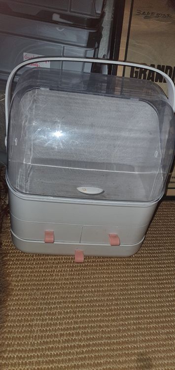 HOMCOM Schminkkoffer – Kosmetikkoffer Aus Aluminium & Acryl, 30x18x22 Cm, Mit Schloss, 3 Ebenen & Schublade, Schwarz