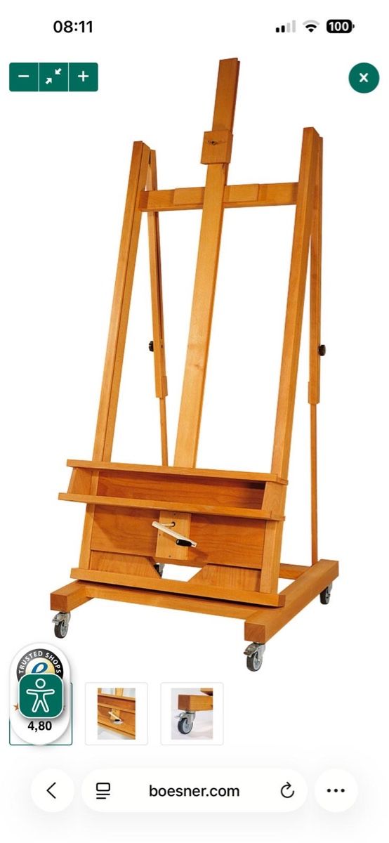 Cavalletti: Boesner XL Holz Staffelei mit Rollen – Usato da Kaiserstuhl AG venduto da Fiory