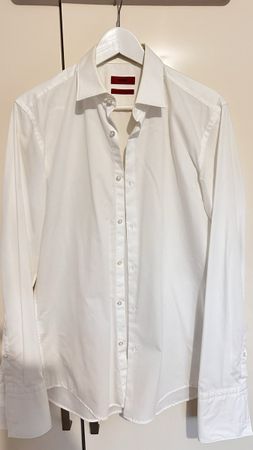 Hugo Boss Hemd, weiss, Gr. 40/15¾, Slim Fit, neuwertig