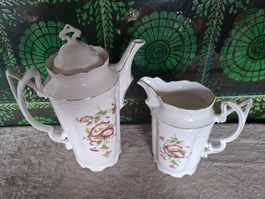 Traumhafte, antike Porzellan Kaffee und Wasserkanne, Rarität