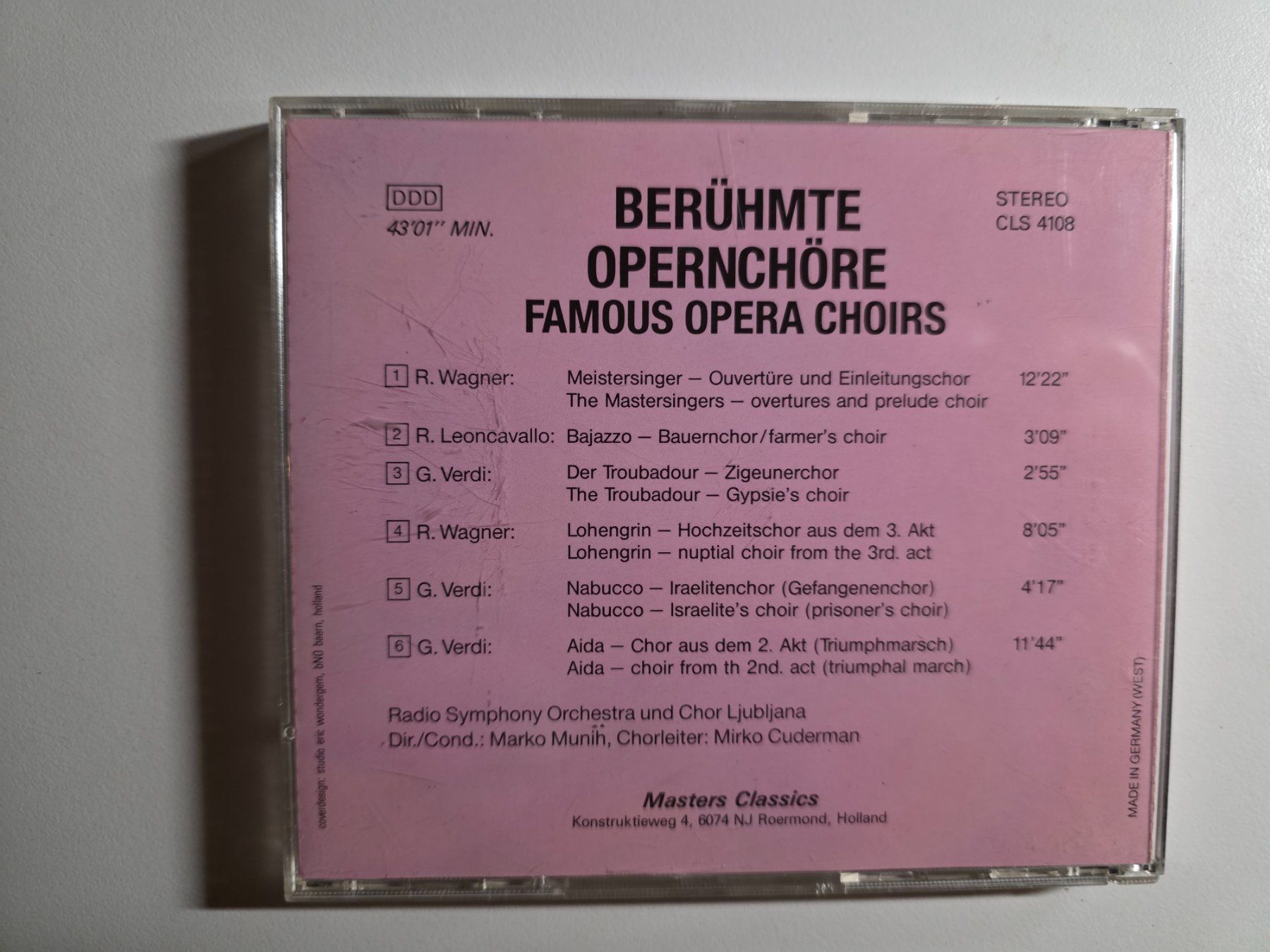 CD: CD - Berühmte Opern Chöre Ljublijana – Usato da Walterswil BE venduto da Lonitti 2