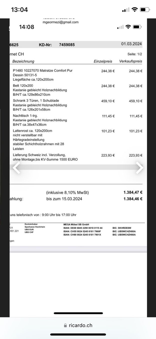 Lits: Bett und Matratze – D'occasion à Baden par mgeormezi 1