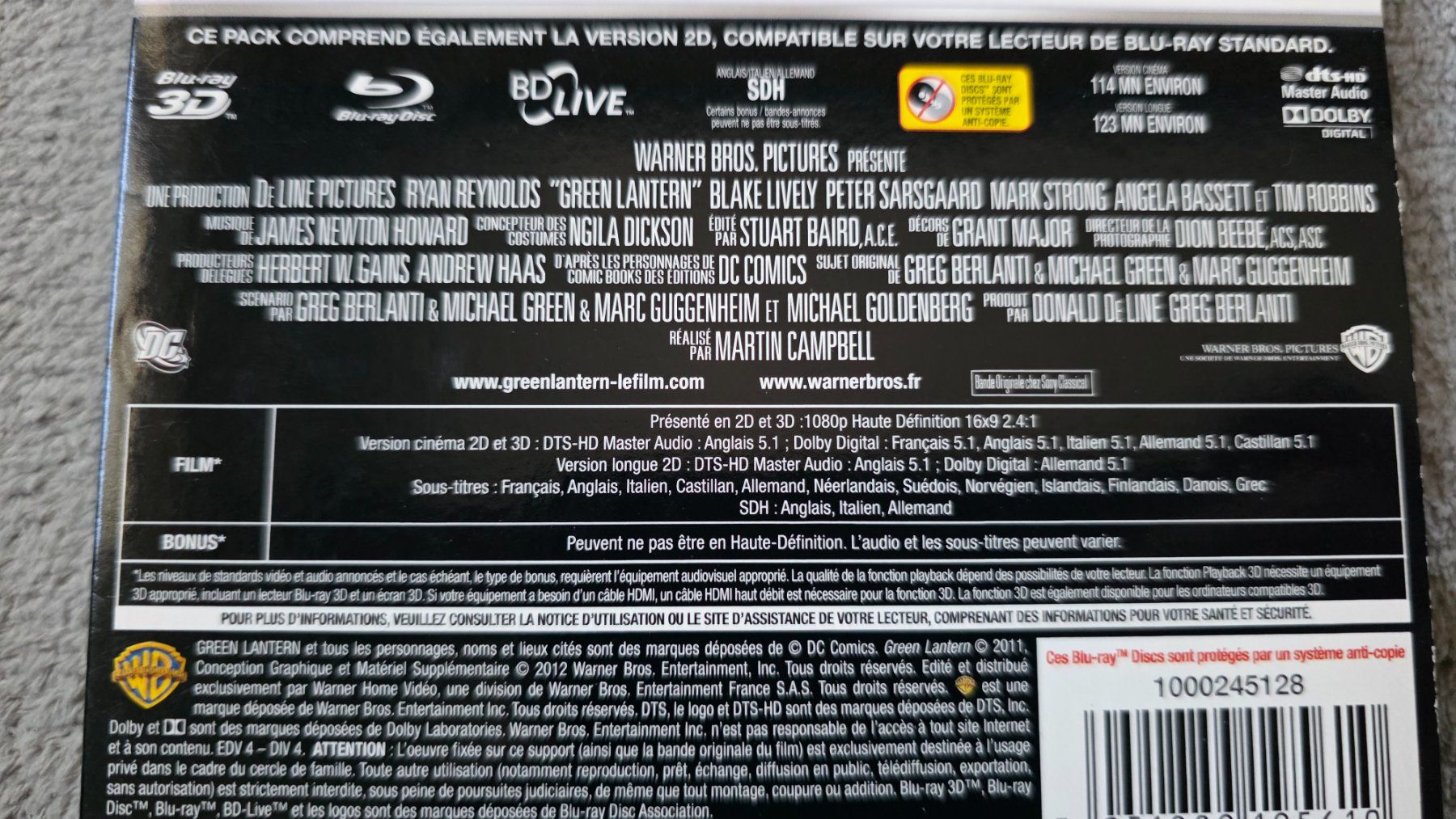 Tutti i DVDs: Green Lantern Blu-ray 3D et 2D – Usato da Bionnens venduto da Meg011 2