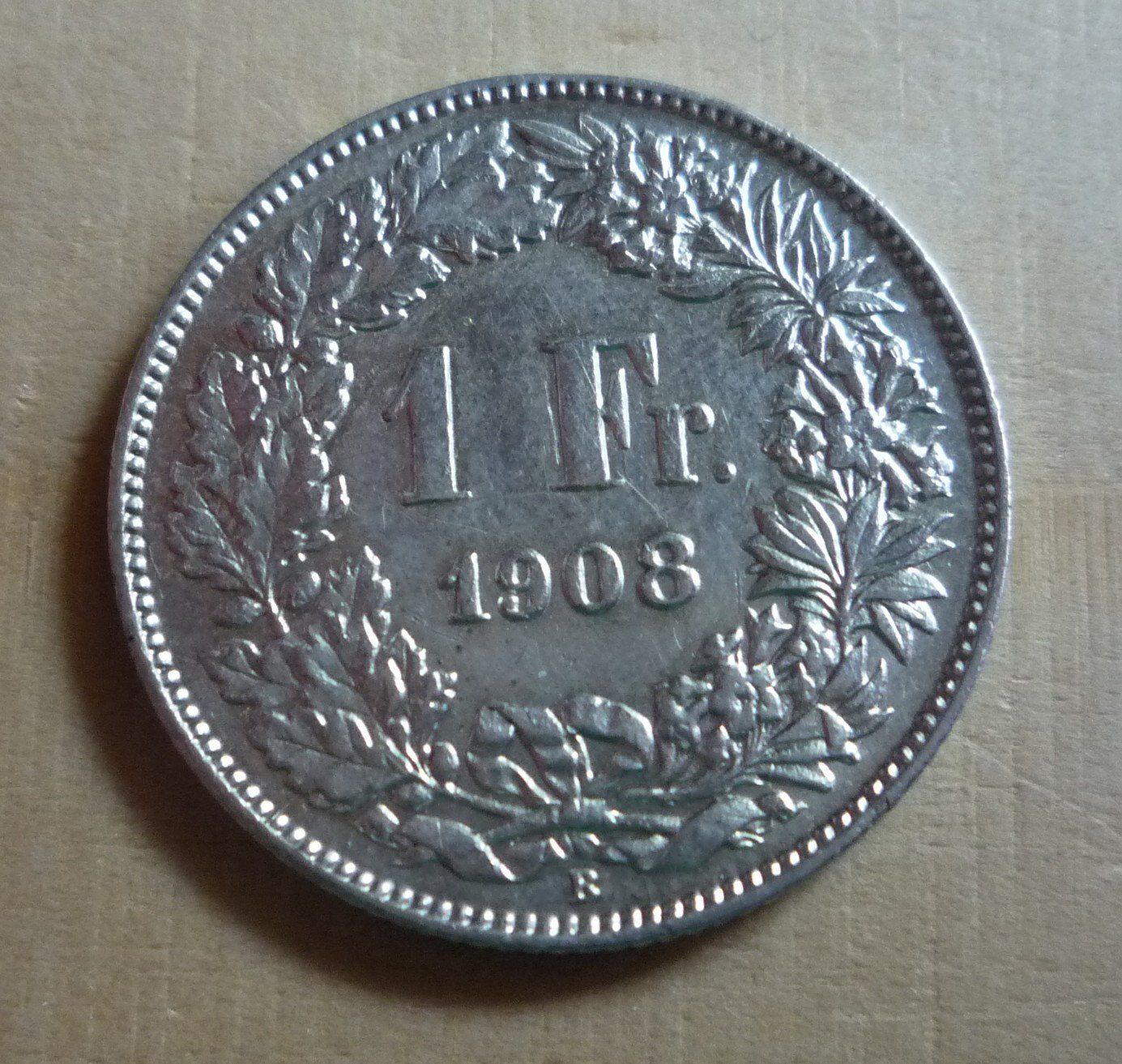 Tutti le monete: 1 Franken 1908, stgl, Kat. 400.-- – Usato da Rieden SG venduto da Sammelfreund