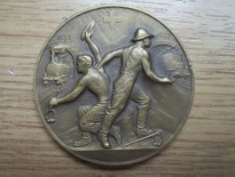 Antike Bronzemedaille  50 Jahre Gotthard 1882 - 1932