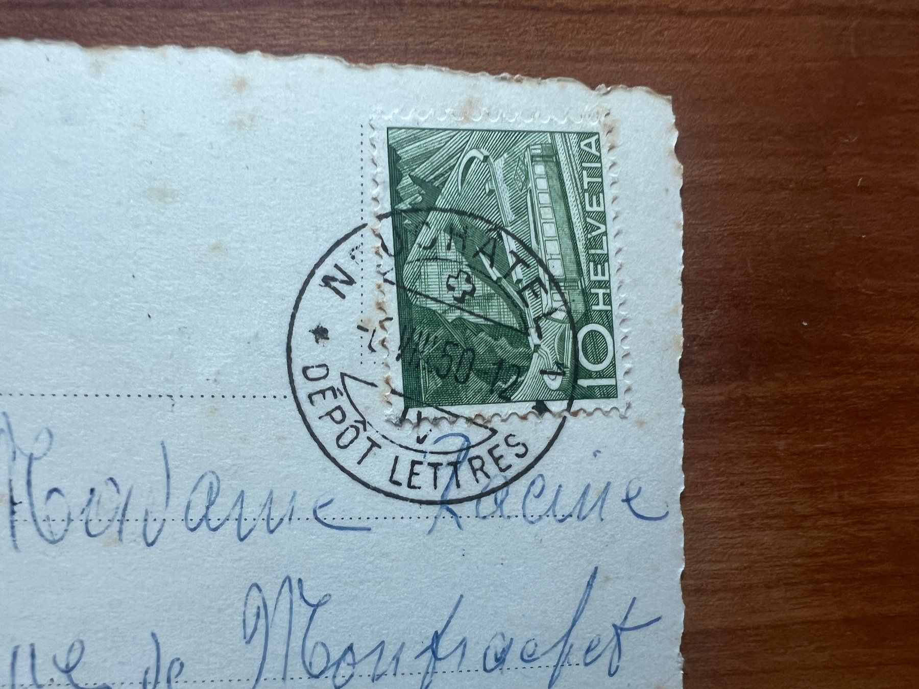 Ansichtskarten: AK   1950 Neuchatel  (G3073) – Gebraucht aus Hinwil von Sidi4 1