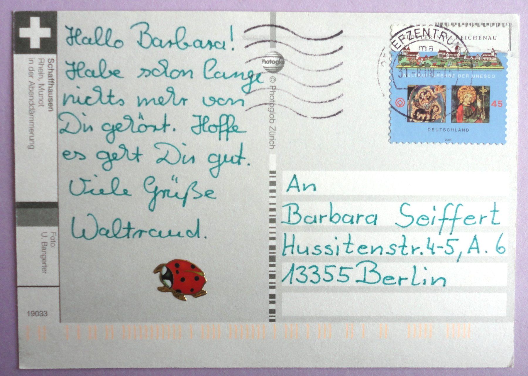Ansichtskarten: Schaffhausen, Rhein, Munot – Gebraucht aus Fétigny von Billy2miny 1