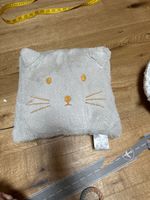 Süsses Katzenkissen, Dekokissen, Plüsch, grau, neuwertig