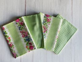 4 Fat quarter/Coupons patchwork & couture - Ivy Green