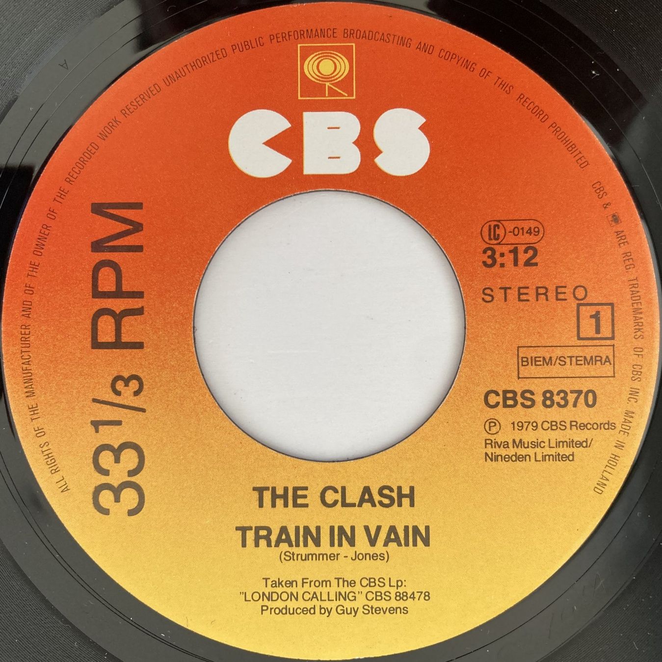 Dischi in vinile: THE CLASH - TRAIN IN VAIN – Usato da Bottens venduto da hotter-than-hell 2
