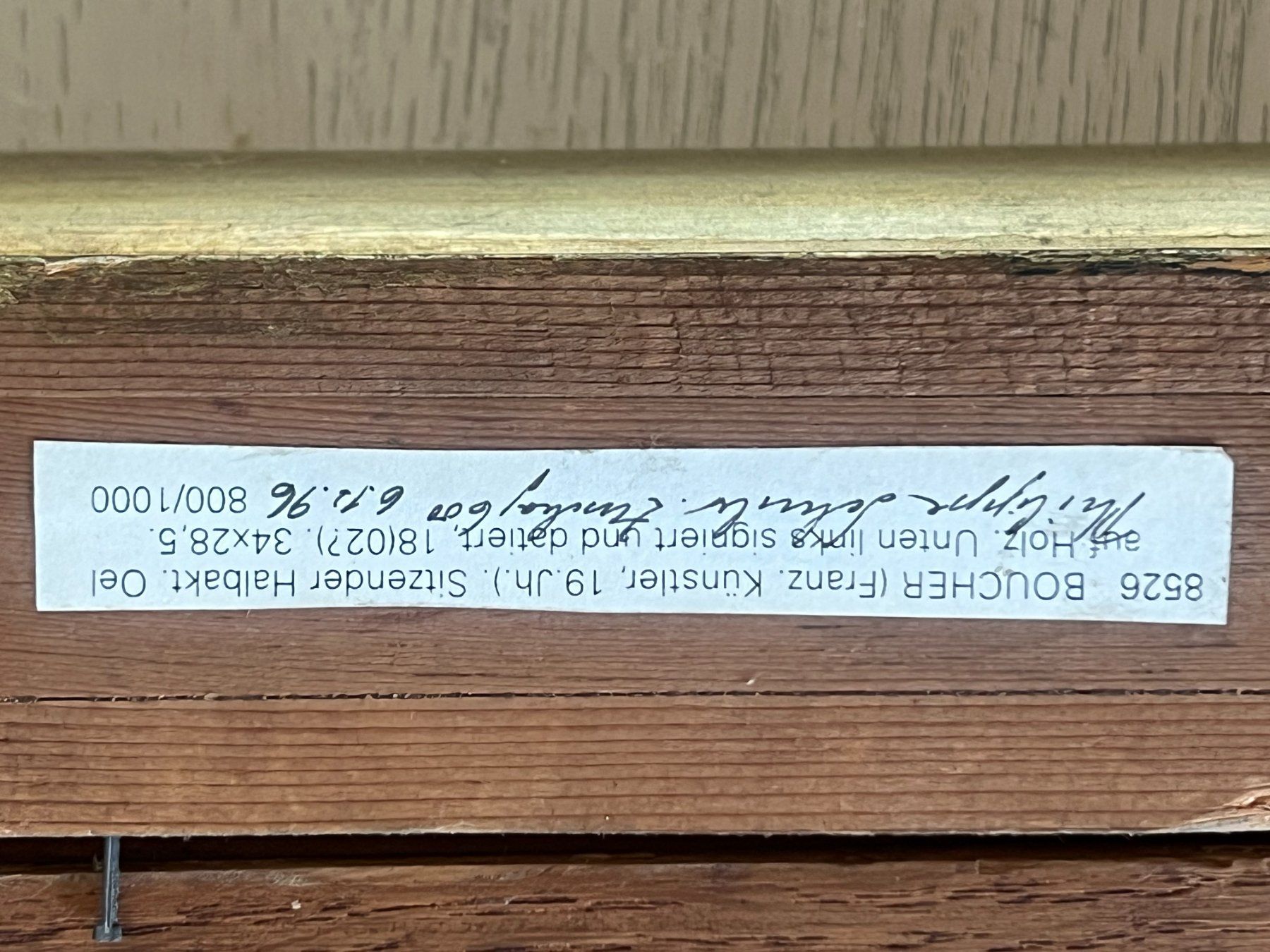 Dipinti: Sitzender Halbakt – Original Boucher, 1803 – Usato da Boppelsen venduto da vanrijn 6