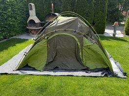 4-Pers. Kuppelzelt + Plane Unterlage  wie neu