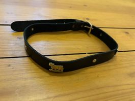 Ledergürtel Schwarz mit Kuh