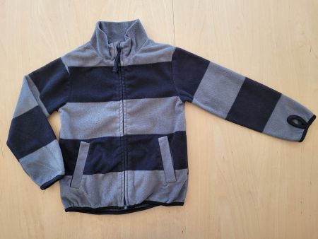 Fleece Jacke Jäckli Pulli H&M Gr 110 116 grau schwarz