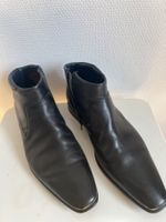 Elegante Herrenstiefeletten aus Leder, Schwarz,  Grösse 44