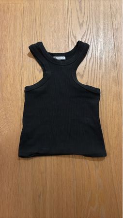 Black ribbed Zara tank top S